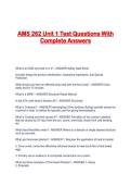 AMS 262 Unit 1 Test Questions With Complete Answers