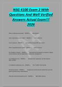 NSG 4100 Exam 2 With&NewLine;Questions And Well Verified&NewLine;Answers Actual Exam&excl;&excl;&excl;&NewLine;2026