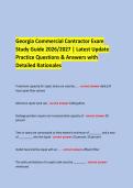 &NewLine;Georgia Commercial Contractor Exam &NewLine;Study Guide 2026&sol;2027 &vert; Latest Update &NewLine;Practice Questions & Answers with Detailed Rationales &NewLine;