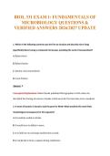 BIOL 331 EXAM 1&colon; FUNDAMENTALS OF&NewLine;MICROBIOLOGY QUESTIONS &&NewLine;VERIFIED ANSWERS 2026&sol;2027 UPDATE