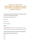 BIOL 331&colon; ADVANCED&NewLine;DEVELOPMENTAL BIOLOGY EXAM 3&NewLine;QUESTIONS & VERIFIED ANSWERS&NewLine;2026&sol;2027 UPDATE