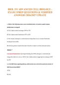 BIOL 331 ADVANCED CELL BIOLOGY -&NewLine;EXAM 3 PREP QUESTIONS & VERIFIED&NewLine;ANSWERS 2026&sol;2027 UPDATE