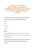 BIOL 331&colon; ADVANCED&NewLine;DEVELOPMENTAL BIOLOGY&NewLine;COMPREHENSIVE REVIEW QUESTIONS&NewLine;& VERIFIED ANSWERS 2026&sol;2027&NewLine;UPDATE