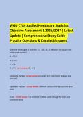 WGU C784 Applied Healthcare Statistics &NewLine;Objective Assessment 1 2026&sol;2027 &vert; Latest &NewLine;Update &vert; Comprehensive Study Guide &vert; Practice Questions & Detailed Answers &NewLine;