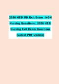 2026 HESI RN Exit Exam &vert; NGN &NewLine;Nursing Questions &vert; 2026 HESI &NewLine;Nursing Exit Exam Questions &NewLine;&lpar;Latest PDF Update&rpar;