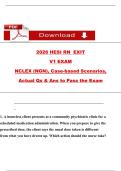2026 HESI RN  EXIT &NewLine;V1 EXAM &NewLine;NCLEX &lpar;NGN&rpar;&comma; Case-based Scenarios&comma;  &NewLine;Actual Qs & Ans to Pass the Exam 