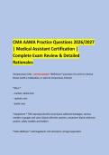 &NewLine;CMA AAMA Practice Questions 2026&sol;2027 &NewLine;&vert; Medical Assistant Certification &vert; &NewLine;Complete Exam Review & Detailed Rationales &NewLine;