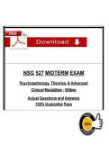 NSG 527 Midterm Exam Study Guide &vert; Question with Correct Answers &vert; Latest 2026&sol;2027 Update &vert; Wilkes University &vert; Graded A&plus;