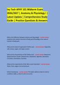 Ivy Tech APHY 101 Midterm Exam &NewLine;2026&sol;2027 &vert; Anatomy & Physiology I &vert; &NewLine;Latest Update &vert; Comprehensive Study &NewLine;Guide &vert; Practice Questions & Answers &NewLine; &NewLine;  &NewLine;