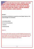 FL CAM EXAM AND PRACTICE EXAM 2 NEWEST 2026 TEST &NewLine;BANK&vert; FLORIDA COMMUNITY ASSOCIATION MANAGER &NewLine;PRE-LICENSING EXAM PREP WITH COMPLETE 100 REAL &NewLine;EXAM QUESTIONS AND CORRECT VERIFIED ANSWERS&sol; &NewLine;ALREADY GRADED A&plus; &lpar;MOST RECENT&excl;&excl;&rpar;