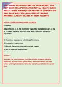 APEA PMHNP EXAM AND PRACTICE EXAM NEWEST 2026 &NewLine;TEST BANK&vert; APEA PSYCHIATRIC-MENTAL HEALTH NURSE &NewLine;PRACTITIONER &lpar;PMHNP&rpar; EXAM PREP WITH COMPLETE 200 &NewLine;REAL EXAM QUESTIONS AND CORRECT VERIFIED &NewLine;ANSWERS&sol; ALREADY GRADED A&plus; &lpar;MOST RECENT&excl;&excl;&rpar;