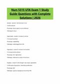 Nurs 5315 UTA Exam 1 Study&NewLine;Guide Questions with Complete&NewLine;Solutions &vert; 2026