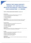 PNM300 TEST BANK 2026&sol;2027 &vert; NURSING &vert; 250 VERIFIED Q&A &vert; DETAILED RATIONALES &vert; NGN-ALIGNED &vert; PASS GUARANTEED &ndash; A&plus; GRADED