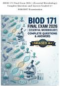 BIOD 171 Final Exam 2026 &vert; &lpar;Essential Microbiology&rpar; Complete Questions and Answers Graded A&plus;