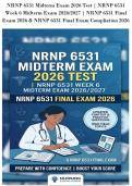 NRNP 6531 Midterm Exam 2026 Test &vert; NRNP 6531&NewLine;Week 6 Midterm Exam 2026&sol;2027 &vert; NRNP 6531 Final&NewLine;Exam 2026 & NRNP 6531 Final Exam Compliation 2026