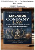 LML4806 Company Law &mdash; Past Exam Questions&NewLine;With Answers&NewLine;2026&sol;2027 Examination