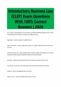 PACKAGE DEAL FOR CLEP EXAM QUESTIONS WITH 100&percnt; CORRECT ANSWERS&vert; VERIFIED AND UPDATED 2026&sol;2027 &vert; GUARANTEED A&plus;  