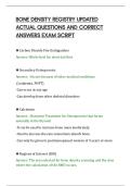 BONE DENSITY REGISTRY UPDATED&NewLine;ACTUAL QUESTIONS AND CORRECT&NewLine;ANSWERS EXAM SCRIPT