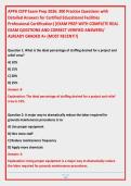 APPA CEFP Exam Prep 2026&colon; 300 Practice Questions with &NewLine;Detailed Answers for Certified Educational Facilities &NewLine;Professional Certification&vert;&vert;EXAM PREP WITH COMPLETE REAL &NewLine;EXAM QUESTIONS AND CORRECT VERIFIED ANSWERS&sol; &NewLine;ALREADY GRADED A&plus; &lpar;MOST RECENT&excl;&excl;&rpar; 