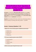 Clinical Readiness Exam Questions & &NewLine;Answers &vert; Verified Complete Solutions &NewLine;&lpar;Graded A&plus;&plus; &rpar; 