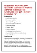 NR 603 APEA PREDICTOR EXAM QUESTIONS AND CORRECT ANSWERS &lpar;VERIFIED ANSWERS