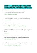 BRANCH 2 CERTIFICATION EVALUATION&NewLine;QUESTIONS AND SOLUTIONS STUDY GUIDE&NewLine;