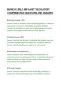BRANCH 2 FIELD REP SAFETY REGULATORY&NewLine;COMPREHENSIVE QUESTIONS AND ANSWERS&NewLine;