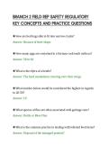 BRANCH 2 FIELD REP SAFETY REGULATORY&NewLine;KEY CONCEPTS AND PRACTICE QUESTIONS
