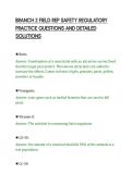 BRANCH 2 FIELD REP SAFETY REGULATORY&NewLine;PRACTICE QUESTIONS AND DETAILED&NewLine;SOLUTIONS&NewLine;