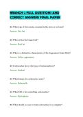BRANCH 2 FULL QUESTIONS AND&NewLine;CORRECT ANSWERS FINAL PAPER