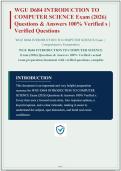 WGU D684 INTRODUCTION TO COMPUTER SCIENCE EXAM QUESTIONS AND CORRECT ANSWERS PLUS RATIONALES&vert; INSTANT DOWNLOAD PDF