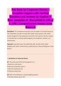 Test Bank for Corporate Finance &ndash; &NewLine;Complete Chapters with Verified &NewLine;Questions and Answers by Stephen A&period; &NewLine;Ross&comma; Randolph W&period; Westerfield & Jeffrey &NewLine;F&period; Jaffe &vert; Comprehensive Finance Exam &NewLine;Resource 