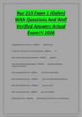 Nur 210 Exam 1 &lpar;Galen&rpar;&NewLine;With Questions And Well&NewLine;Verified Answers Actual&NewLine;Exam&excl;&excl;&excl; 2026