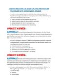 ATI ADULT MED SURG 100 QUESTION FINAL PREP  MASTER EXAM GUIDE WITH RATIONALES A&plus; GRADED