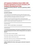 ATI Capstone Pediatrics Exam 2026 &vert; 200 Practice Questions & Correct Answers &vert; ATI Pediatric Nursing Exam Prep
