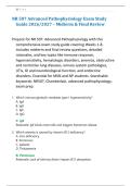 NR 507 Advanced Pathophysiology Exam Study &NewLine;Guide 2026&sol;2027 &ndash; Midterm & Final Review 