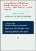 WISCONSIN CONTEST OFFICIAL EXAM PRACTICE QUESTIONS AND CORRECT ANSWERS &lpar;VERIFIED ANSWERS&rpar; PLUS RATIONALES&vert; INSTANT DOWNLOAD