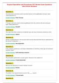 Surgical Specialties and Procedures CST Review Exam Questions with Correct Answers