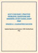 ACCT 5100 EXAM 1 PRACTICE PROBLEMS &vert; QUESTIONS AND ANSWERS &vert; STUDY GUIDE &vert; EXAM PREP