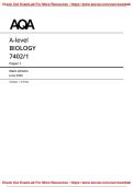 A Level Biology AQA Paper 1 &plus; Mark Scheme 2026