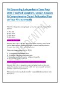 NH Counseling Jurisprudence Exam Prep 2026 &vert; Verified Questions&comma; Correct Answers & Comprehensive Clinical Rationales &lpar;Pass on Your First Attempt&excl;&rpar;