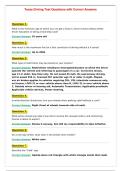 Texas Driving Test Questions with Correct Answers
