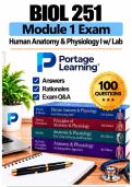 BIOL 251 Module 1 &ndash; Human Anatomy & Physiology I w&sol;Lab &lpar;2026&sol;2027&rpar; Actual Q&A &vert; Portage A&plus; Guarantee