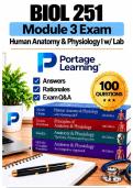 BIOL 251 Module 3 &ndash; Human Anatomy & Physiology I w&sol;Lab &lpar;2026&sol;2027&rpar; Actual Q&A &vert; Portage A&plus; Guarantee