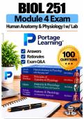 BIOL 251 Module 4 &ndash; Human Anatomy & Physiology I w&sol;Lab &lpar;2026&sol;2027&rpar; Actual Q&A &vert; Portage A&plus; Guarantee