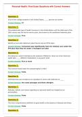 Personal Health&colon; Final Exam Questions with Correct Answers