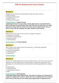 PHR Test Questions with Correct Answers