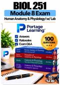 BIOL 251 Module 8 &ndash; Human Anatomy & Physiology I w&sol;Lab &lpar;2026&sol;2027&rpar; Actual Q&A &vert; Portage A&plus; Guarantee