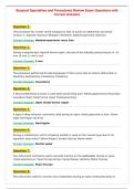 Surgical Specialties and Procedures Review Exam Questions with Correct Answers