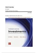 Test Bank for Investments 13th Edition by Bodie&comma; Kane & Marcus&colon; Complete All Chapters Exam Prep with Verified Answers & Practice Questions